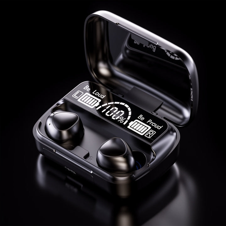 M10 Digital Display Earbuds Black